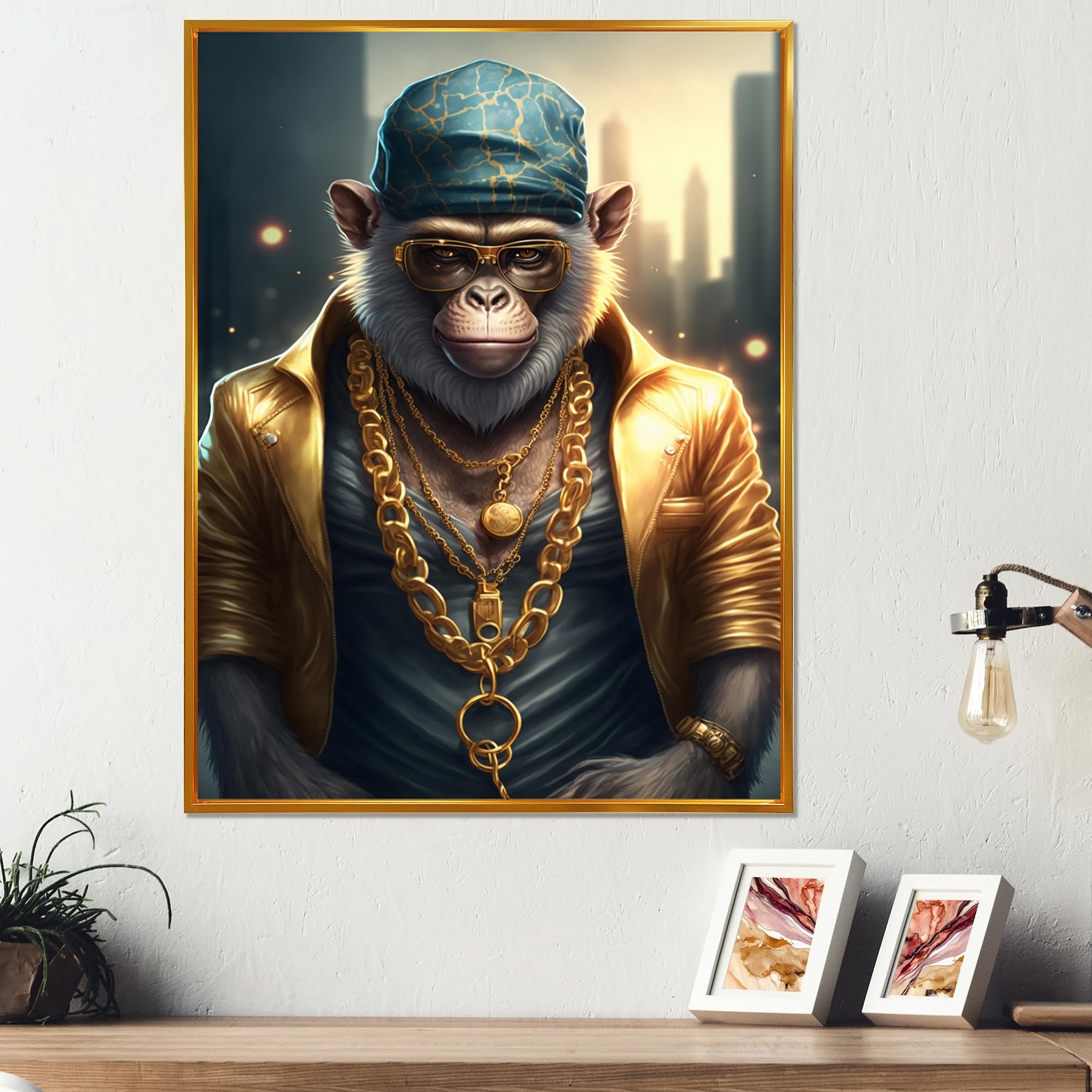 Amazon.com: DesignQ Monkey Animal Wall art, NYC Monkey Mobster I